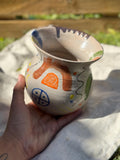 Hand-Painted Abstract Ceramic Pitcher, handmade in Portugal