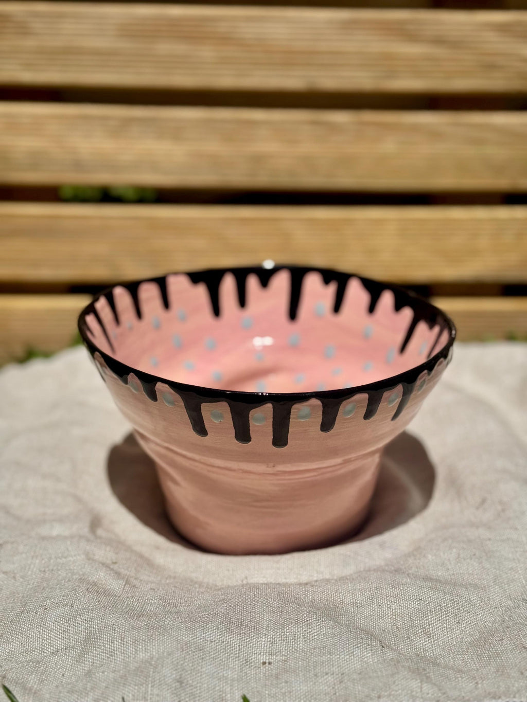 Hand-Painted Ceramic Fruit Bowl — view 3