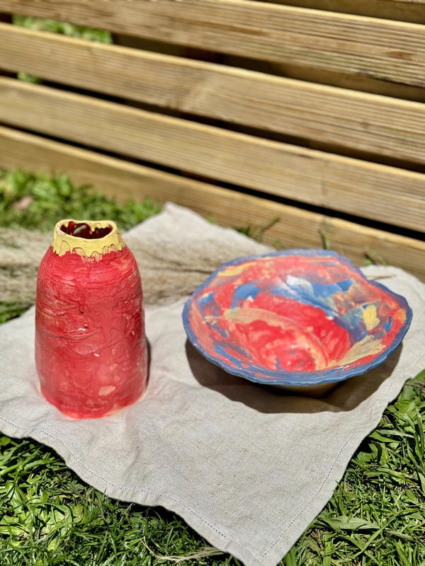 Hand-Painted Ceramic Bowl, handmade in Portugal