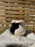 Ruffled Rim Vase, Black & White, handmade in Portugal