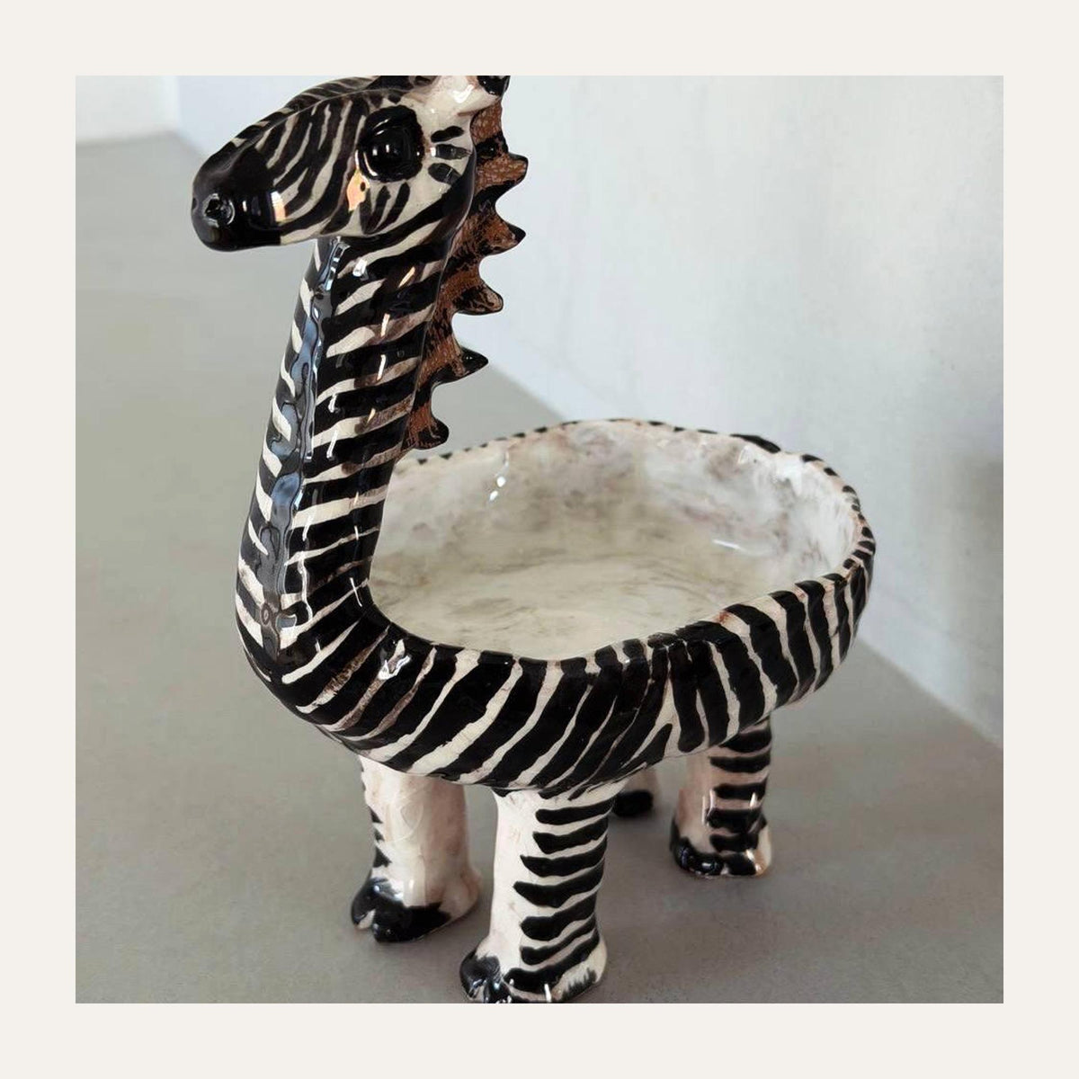 Ceramic Zebra Trinket Bowl — view 2