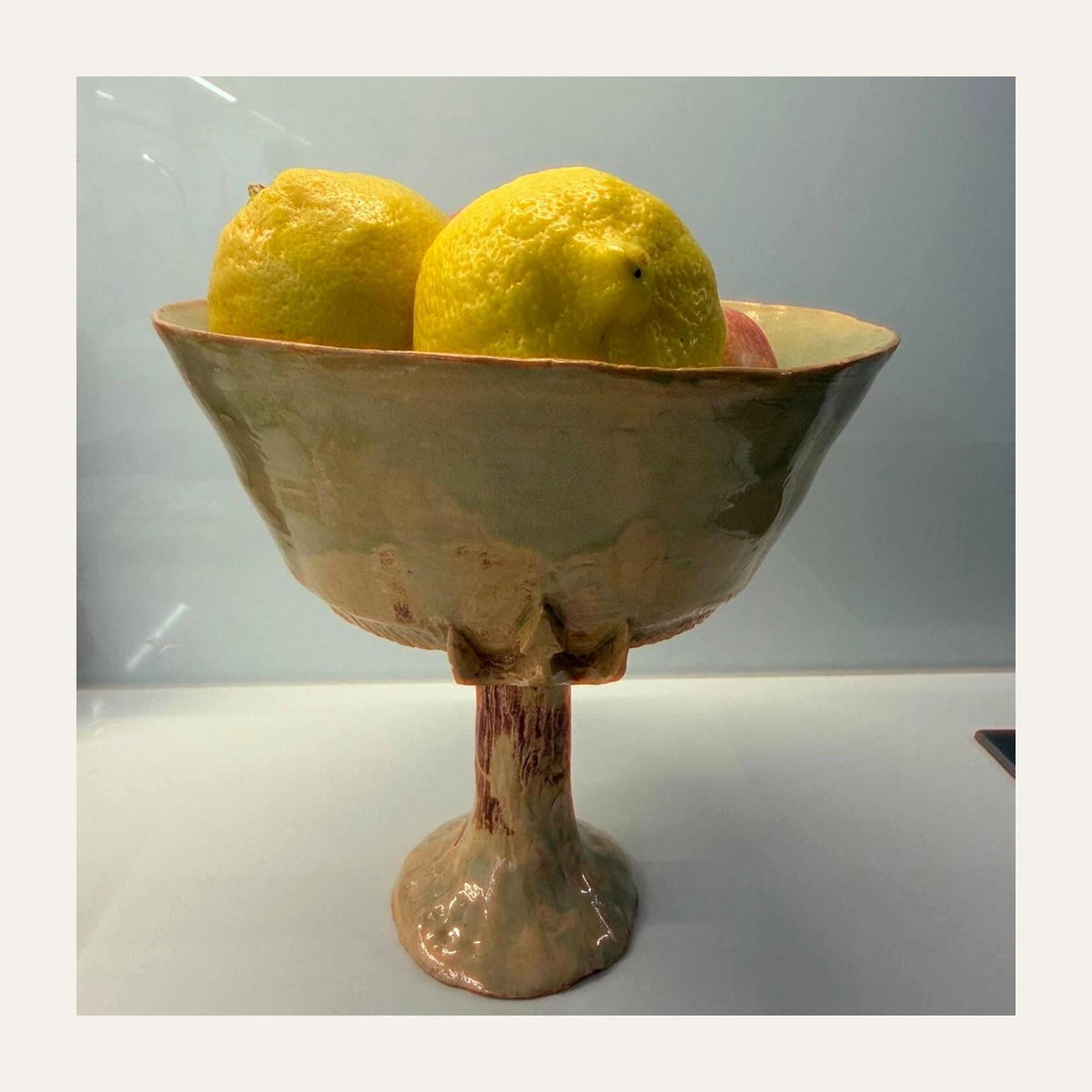 Footed Ceramic Fruit Bowl — view 3