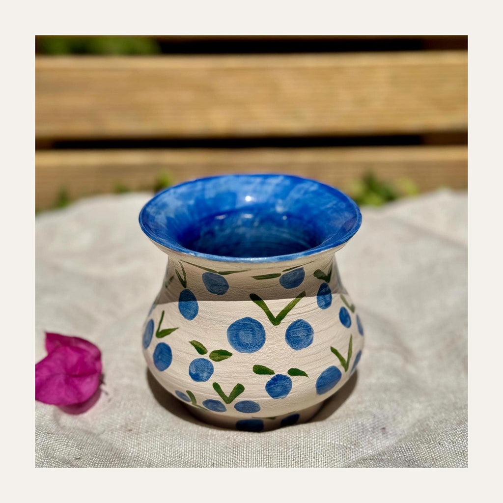 Hand-Painted Ceramic Berry Vase — view 4