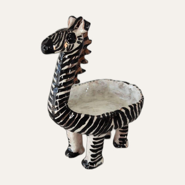 Ceramic Zebra Trinket Bowl, handmade in Portugal