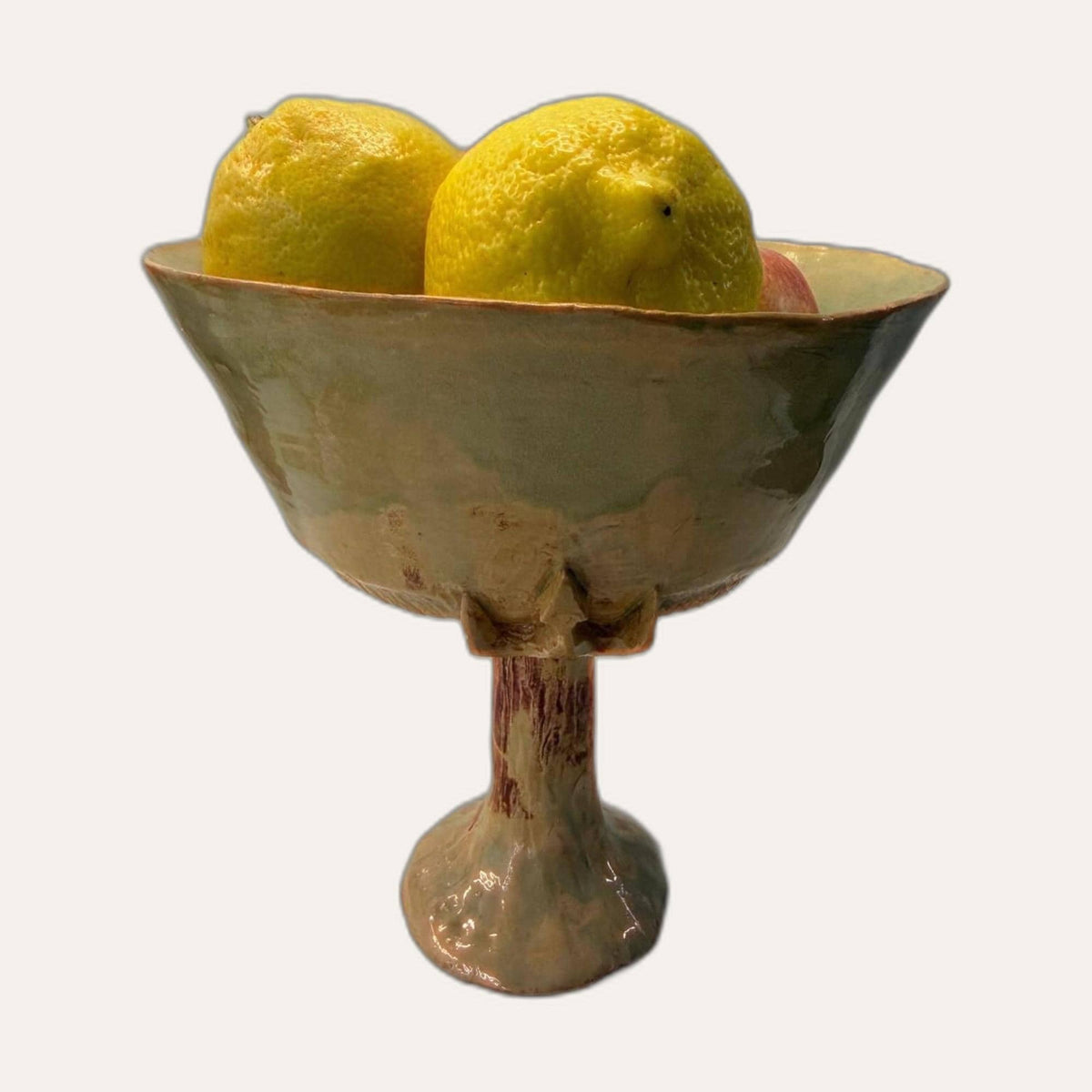 Footed Ceramic Fruit Bowl — view 2