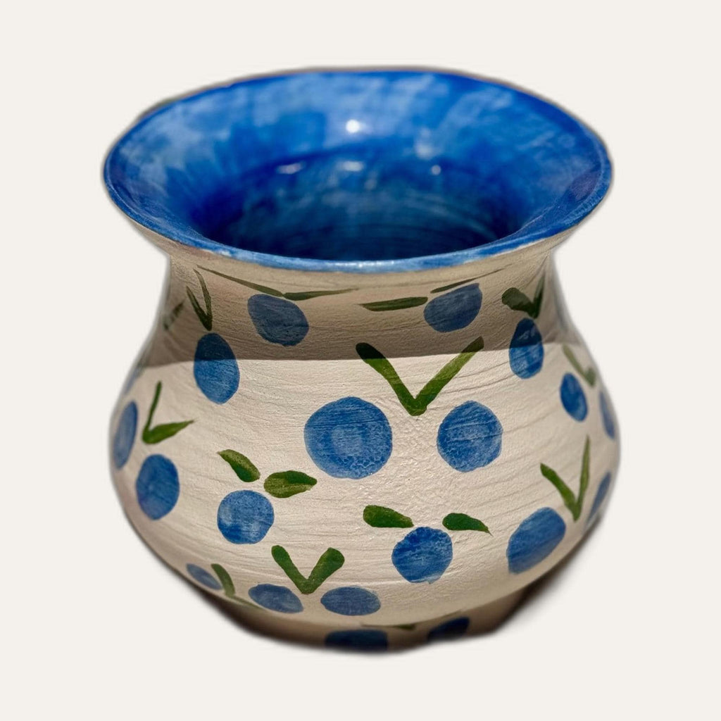 Hand-Painted Ceramic Berry Vase — view 3