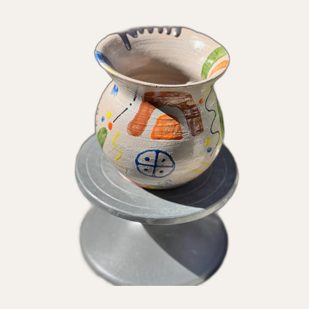 Hand-Painted Abstract Ceramic Pitcher — view 4
