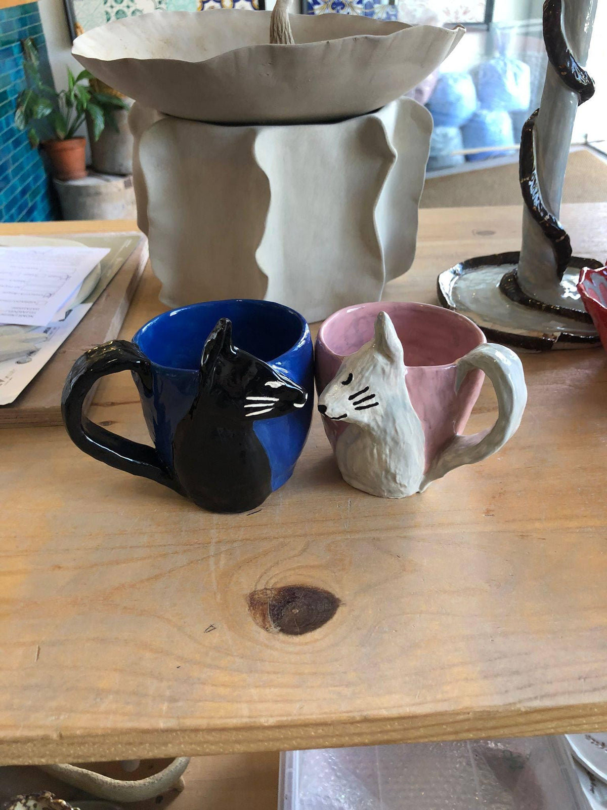 Hand-Painted Cat Mug — view 2