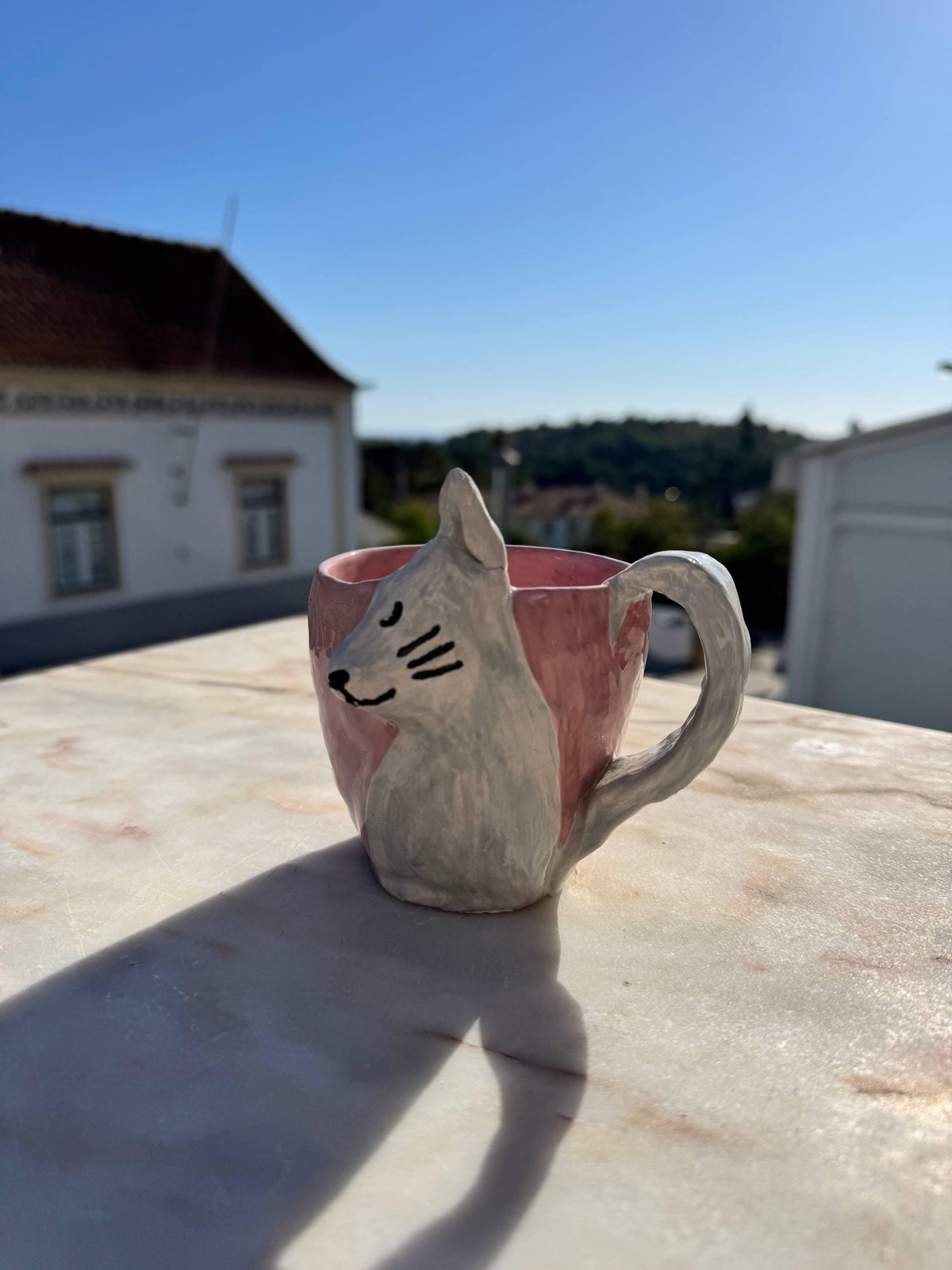 Hand-Painted Cat Mug — view 4